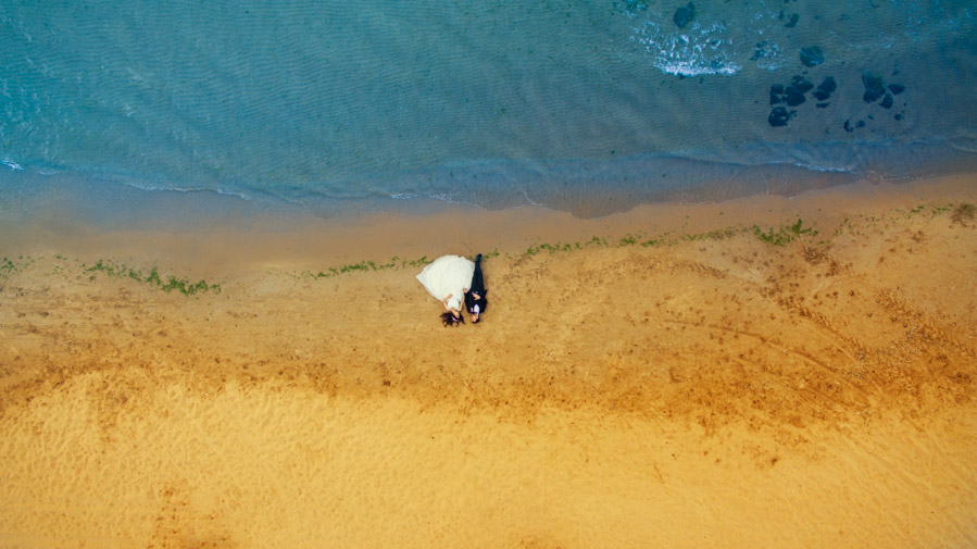 drone düğün fotoğrafları