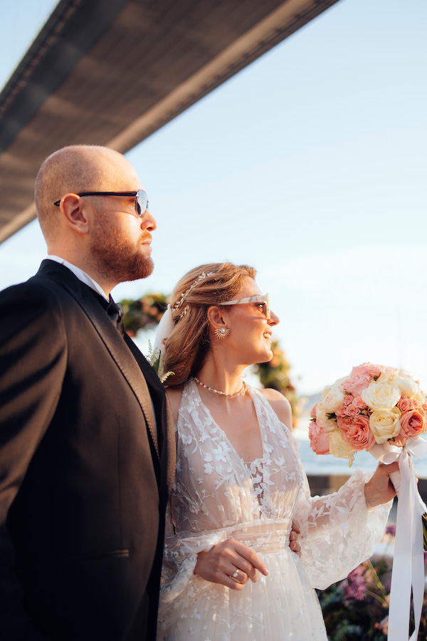Ortaköy Polis Evi Boğaz manzarasında Refik ve Sıla düğün nikâh anı